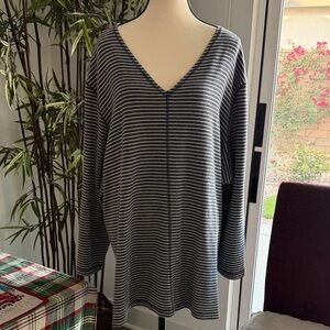 Avenue Blue and White Striped Top